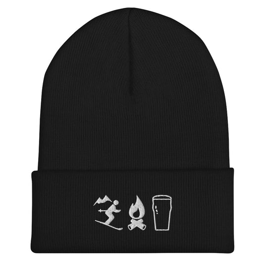 Ski, Fire, Beer Embroidered Toque