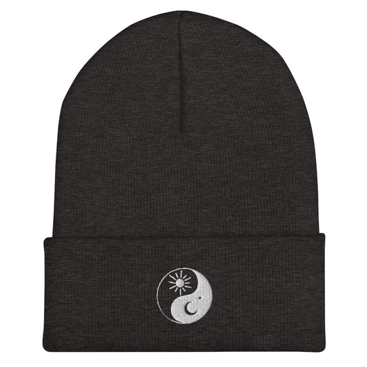 Yin Yang Sun & Moon Embroidered Toque