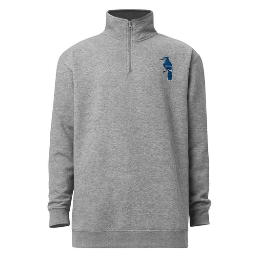 Embroidered Blue Jay Unisex Fleece Pullover