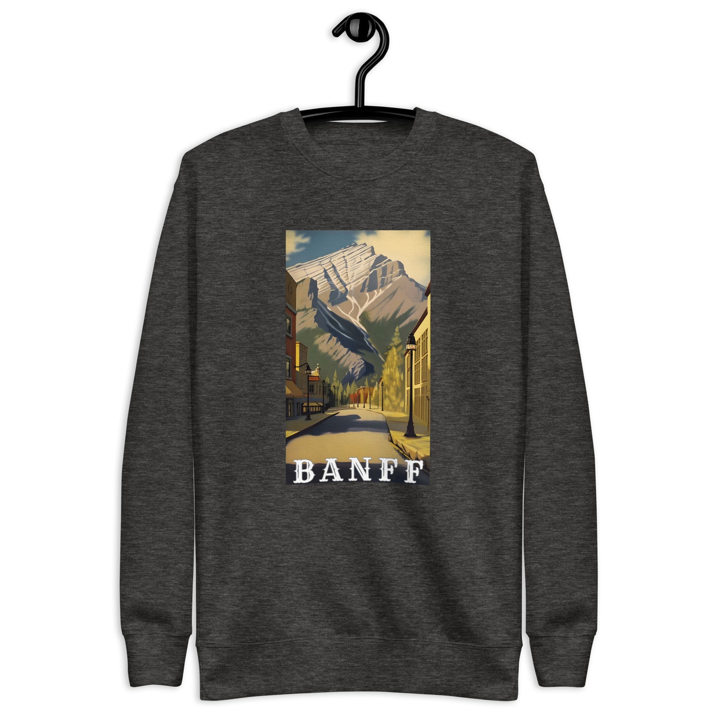 Cascade Mountain Seen From Banff Avenue Men's Sweatshirt