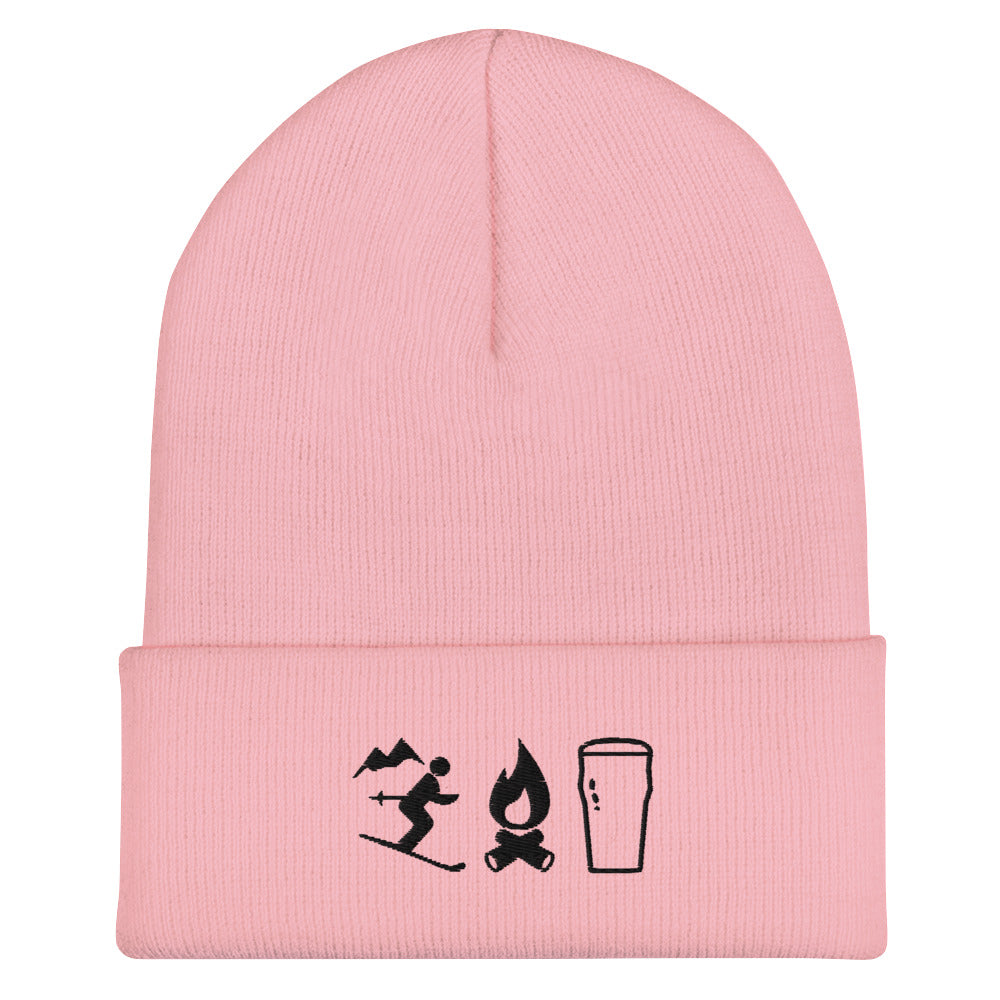 Ski, Fire, Beer Embroidered Toque