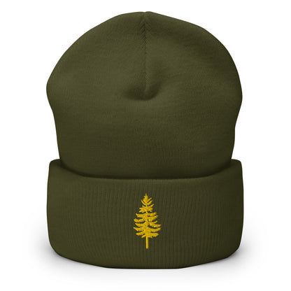 Golden Larch Tree Embroidered Toque