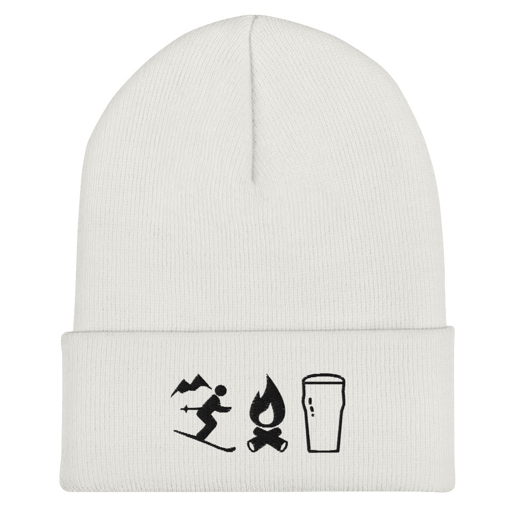 Ski, Fire, Beer Embroidered Toque