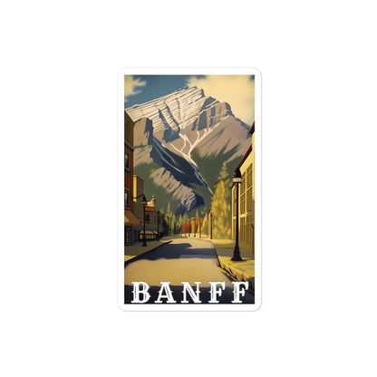 Cascade Mountain Seen from Banff Avenue Bubblefree Stickers