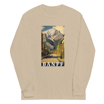 Cascade Mountain Seen From Banff Avenue Men’s Long Sleeve Shirt