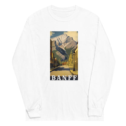 Cascade Mountain Seen From Banff Avenue Men’s Long Sleeve Shirt