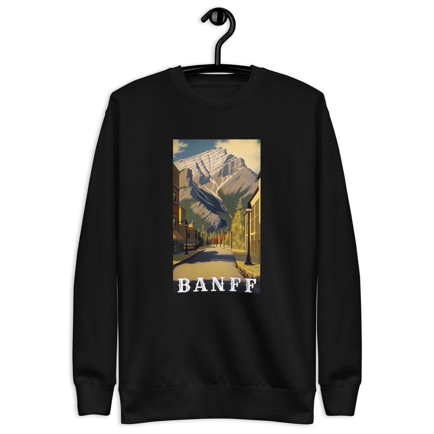 Cascade Mountain Seen From Banff Avenue Men's Sweatshirt