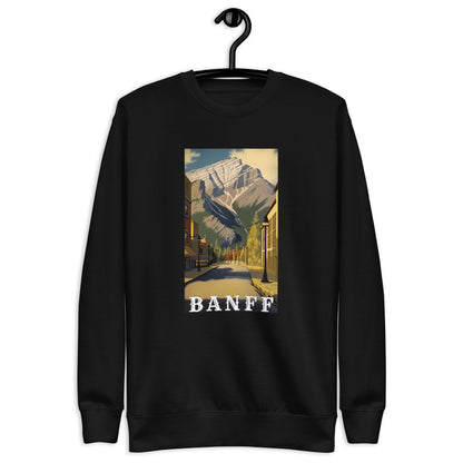 Cascade Mountain Seen From Banff Avenue Men's Sweatshirt