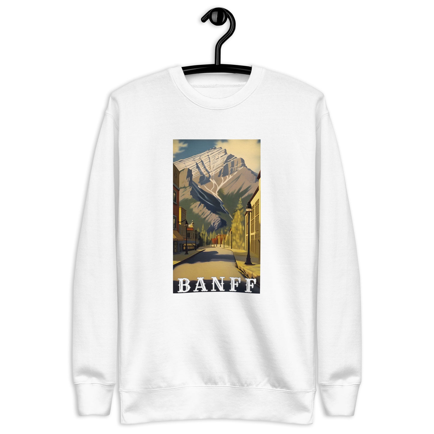 Cascade Mountain Seen From Banff Avenue Men's Sweatshirt