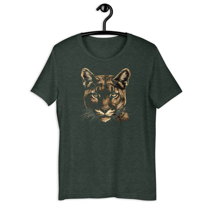 Animal Soul Stare: The Mesmerizing Mountain Lion Unisex T-Shirt